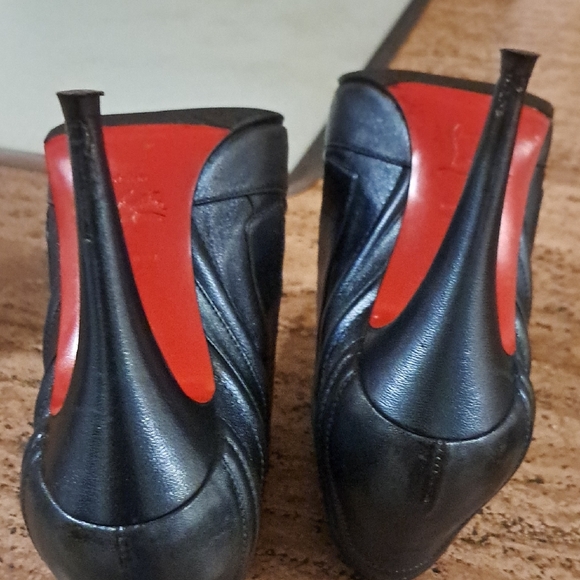 Teal Christian Louboutin  Leather Ankle Boots - Picture 6 of 15